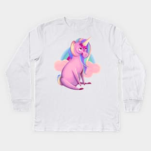 Ice Unicorn - White Kids Long Sleeve T-Shirt